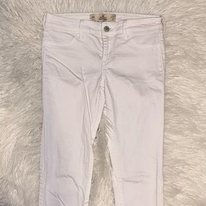 Hollister White Mid-Rise Super Skinny Jeans
